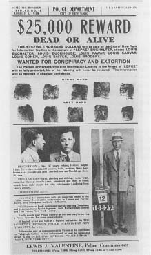 Wanted poster for Louis "Lepke" Buchalter, leader of Murder Inc." (Courtesy, National Archives)