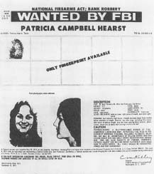 The "wanted" poster for Patty Hearst. (Courtesy of the FBI)