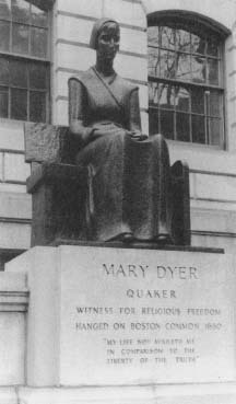 Statue of Mary Dyer in Boston. (Courtesy, Massachusetts Art Commission)