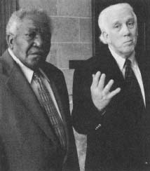 Claude Johnson (left), claimant to be the biological son and sole heir of legendary bluesman Robert Johnson. (AP/Wide World Photos)